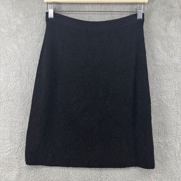 Brenda French French Rags Skirt Womens 3 Black Terry Knit Stretch Pencil PullOn - Picture 3 of 9